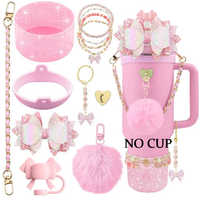 Accessoires pour gobelets compatibles avec les gobelets de 40 et 30 onces, couvercle en plastique rose mignon, design minimaliste