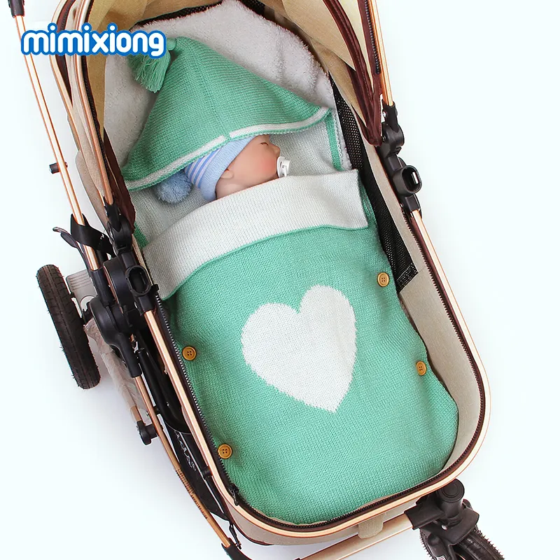 Wholesale New Born Organic Cotton Knitted Baby Sleeping Bag Suit Wrap Carrier 100% Cotton