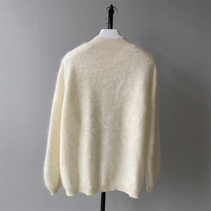 Autunno sfocato in morbida maglia invernale Casual a mezza dolcevita soffice <span class=keywords><strong>maglieria</strong></span> in Cashmere Pullover da donna a maniche lunghe maglioni - Product Image 4