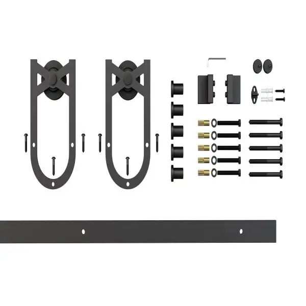 슬라이딩 헛간 도어 하드웨어 키트 미국 스타일 매달려 현대 헛간 도어 액세서리 나무 문