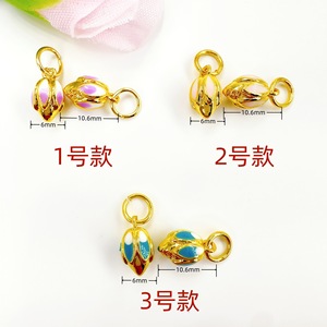 จี้รูปเม็ดบัวเคลือบสีทองสำหรับทำสร้อยข้อมือ สร้อยคอ เครื่องประดับ DIY สำหรับทุกเพศ ใส่ได้ทุกวัน - Product Image 4
