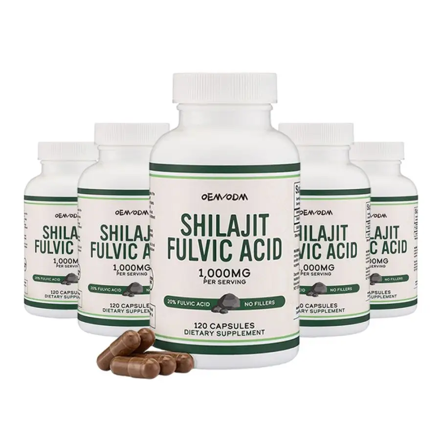 Extracto orgánico natural de etiqueta privada, tabletas de resina shilajit, cápsula pura de shilajit