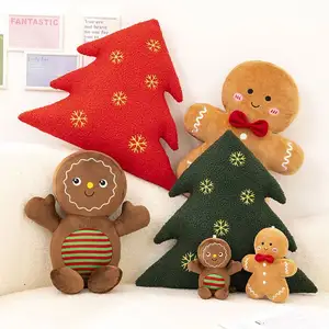 Wholesale Cartoon & Anime Gingerbread Man Peripherals Stuffed Plush Toy Christmas Tree Doll Kawaii Christmas Gifts for Kids