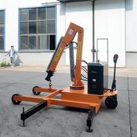Grúa Telescópica Hidráulica Mini Plegable Portátil Directa de Fábrica, Capacidad de 2 Toneladas, Altura de Elevación de 4m, con Motor y Rodamientos para Almacén