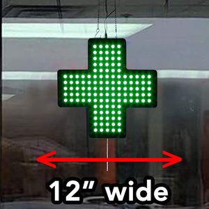 Tanda silang Led kuning mengkilap tinggi, gantung di dalam ruangan 30*30CM, cocok untuk fasilitas perawatan kesehatan dan wajan - Product Image 5