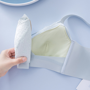 Bra renda seksi, 34 36 38 40 42 seksi renda Ultra nyaman anti-bakteri bernapas bebas kawat pola bunga bra ibu hamil tidur - Product Image 3