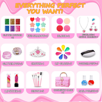 Kit de Maquillage Beauté et Mode pour Filles, Maquillage pour Enfants, Kit Nail Art, Bracelet de Perles DIY, Cosmétiques Lavables, Ensemble de Maquillage