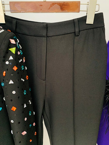 Ensemble de costume de luxe pour femme avec blazer orné de cristaux, <span class=keywords><strong>pantalon</strong></span> évasé à manches longues, coupe ajustée, idéal pour invitées de <span class=keywords><strong>mariage</strong></span>, tenue de soirée formelle, OEM - Product Image 6