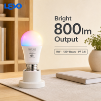Ampoule LED Intelligente Premium WiFi BLE 2.4G Triple Mode RGB CCT 9W 800lm E26 2700K-6500K Contrôle Vocal et Gradation via l'Application Surplife pour Éclairage Domestique