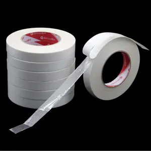 TNT Envelope Sealing Sticky Logo Packing Acrylic Printed Jumbo Roll Double Sided Coated Tissue Paper Tape