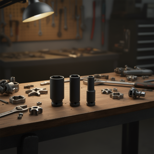 Jeu de clés à douille à chocs Fervi 10mm 12mm 14mm, outil à entraînement hexagonal profond - Product Image 3