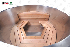 Sauna <span class=keywords><strong>de</strong></span> Leña <span class=keywords><strong>Redonda</strong></span> Vapasauna, Bañera <span class=keywords><strong>de</strong></span> Hidromasaje <span class=keywords><strong>de</strong></span> Cedro Rojo, Chimenea Exterior, Diseño Moderno, Uso en Hoteles al Aire Libre, Fácil Montaje, 1 Año <span class=keywords><strong>de</strong></span> Garantía - Product Image 5