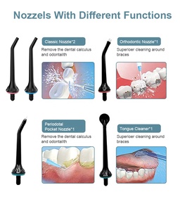 Irrigateur Oral Dentaire Eau Flosser Pick <span class=keywords><strong>pour</strong></span> Nettoyeur de <span class=keywords><strong>Dents</strong></span> Fil Machine à Laver la Bouche 6 Buses 300ml Floss <span class=keywords><strong>Jet</strong></span> - Product Image 6