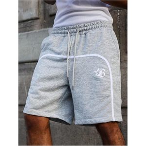 Shorts de sport athlétiques pour hommes FOXA, séchage rapide, pour la gym, l'entraînement, la course, le basketball, streetwear, gris à rayures latérales - Product Image 3