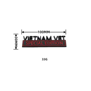 Evrensel 3D Metal mat siyah araba logosu araba rozeti Vietnam Vet Special Edition tabela araç amblemi