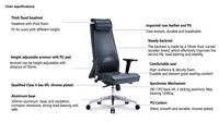 Chaise de bureau de direction en cuir PU, structure en acier inoxydable, pivotante, hauteur réglable, confortable, usage commercial