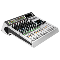 Nouvelle table de mixage audio numérique professionnelle 8 canaux avec 99 effets, 2 moniteurs et alimentation fantôme USB +48V