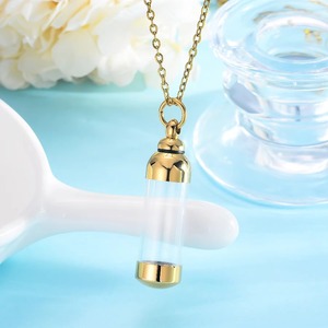 Liontin Guci Kremasi Akrilik Baja Tahan Karat, Tempat Abu, Kalung Kenangan dengan Rantai, Perhiasan Kenang-kenangan - Product Image 4