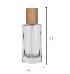 Luxury 50ml Cylinder Round Wooden Cap <strong>Purfum</strong> Spray <strong>Bottle</strong> 50 ml Empty Glass Perfume <strong>Bottle</strong> - Product Image 6