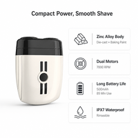 Mini rasoir rotatif à double moteur 7000 tr/min, rasoir électrique pour hommes, IPX7 entièrement lavable, 85 minutes d'utilisation sans fil, charge USB-C