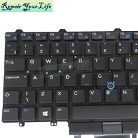 Keyboard Backlight UK untuk Dell Latitude 5480 5490 5491 7490 E5450 E7450 E7470 E5470 E5490 E7490 E5495 0W24RK Keyboard Trackpoint