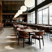 Chaises et table de salle à manger en bois ciré blanc, style campagnard, résistantes à l'usure et aux rayures, pour restaurant, design minimaliste moderne