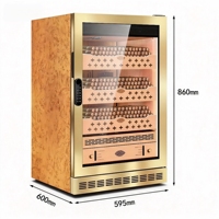 Humidor pour cigares personnalisable de 135 L, grand réfrigérateur à cigares avec compresseur, armoire thermostatée, capacité de 500 cigares avec éclairage LED
