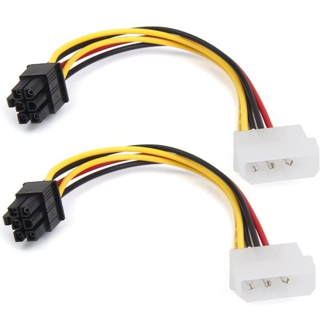 WSD WSD-908 4-Pin Male Molex 6-Pin Female PCI-Express PCIE Card Power Converter Adapter Cable for Car Radio Video Cards
