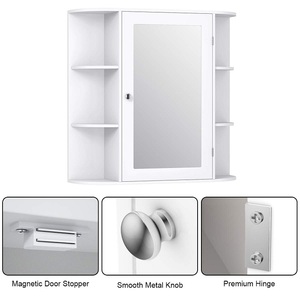 <span class=keywords><strong>Armoire</strong></span> <span class=keywords><strong>à</strong></span> <span class=keywords><strong>pharmacie</strong></span> murale <span class=keywords><strong>à</strong></span> porte unique avec miroir, 4 étagères intérieures pour cosmétiques, multifonctionnelle, salle de bain, prix bas - Product Image 6