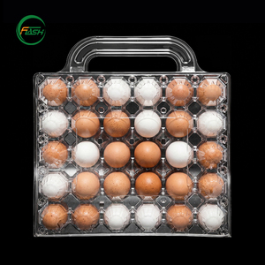 Portauova Individuale in PET con Manico, Contenitore Antiurto per 30 Uova, Imballaggio Trasparente in Plastica per Piccole Fattorie - Product Image 1