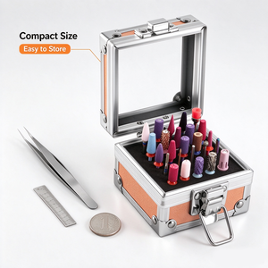 26pcs Metal <b>Nail</b> Drill Bits Set with Holder <b>Case</b> Ceramic Diamond Manicure Pedicure Cuticle Remover for Salon - Product Image 1