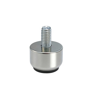 Stainless Steel Adjustable Feet With Black Base For Furniture Shelves And Storage Racks Heavy Duty Industrial Design - Product Image 1