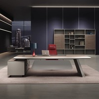 Bureau de direction électrique IULTRA en noyer nordique, avec logo personnalisé, minimaliste, étanche, faible MOQ, avec armoire