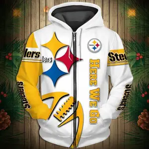 Custom Sports Graphic Football Team 3d Prints Pullover Hoodie Streetwear Full Zip Hoodie