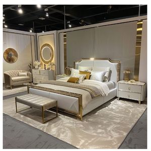 Gran oferta, muebles de cama tamaño Queen, juegos de dormitorio modernos para niñas, Wardstorage deslizante, juego de dormitorio de lujo de 1,5 metros de alto brillo - Product Image 5