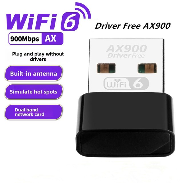 Free Driver 900M Mini USB WiFi Dongle Dual Band 802.11ax USB WiFi 6 Adaptador Wi-Fi Adapter AX900 for PC Laptop