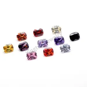 5A Cubic Zirconia Loose Gemstone Multicolor Cushion Cutting Synthetic Cz Zircon Gems Stone