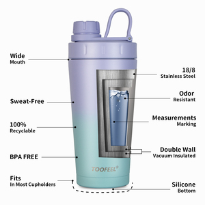 Bouteille shaker sport isotherme en acier inoxydable 600 ml, corps droit, durable, écologique, sans BPA, avec logo personnalisé, pour protéines - Product Image 5