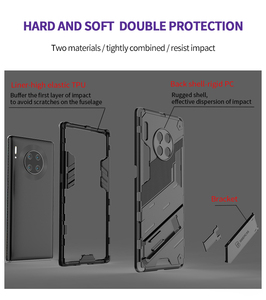 เคสโทรศัพท์มือถือคุณภาพสูง บางเฉียบ TPU+PC กันกระแทก กันฝุ่น สำหรับ <span class=keywords><strong>MATE30</strong></span> <span class=keywords><strong>PRO</strong></span>/MATE40/Lite/Honor V40 พร้อมขาตั้ง - Product Image 2