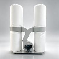 Collecteur de poussière industriel direct usine, machine d'extraction de poussière de bois à double sac en tissu, faible bruit, pour atelier de menuiserie
