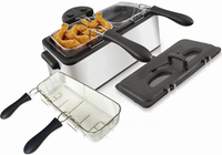Friteuse électrique en acier inoxydable 6L pour poulet, 2000W, homologation ETL