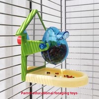 Jouet de recherche de nourriture pour oiseaux, miroir, distributeur de friandises rotatif pour perroquet, forme rectangulaire, écologique, durable, stimulation mentale interactive