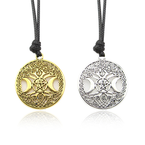 Vintage Supernatural Albero Della Vita Ciondolo Wiccan Pentagram Amuleto Pentagramma Collana - Product Image 1