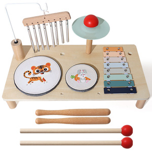 Ensemble de percussion en bois pour l'éducation précoce des enfants, instrument de musique pour débutants, jouet éducatif d'éveil - Product Image 1