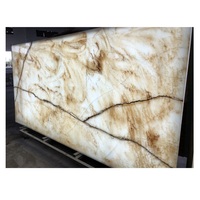 Dalle de tigre onyx translucide en marbre de résine rétroéclairé artificiel pour comptoir de bar en marbre translucide éclairé par Led