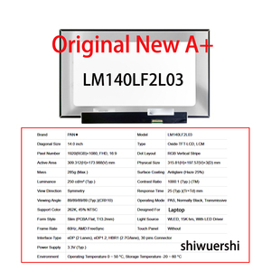Écran LCD d'origine neuf de 14 pouces, 1920*1080 EDP 30 broches, LM140LF2L02 LM140LF2L03 NV140FHM N3B N62 N140HCA EBC B140HAN04.E B140HAN06.8 - Product Image 3