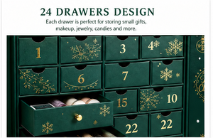 Custom Dark Green 24 Days Advent Calendar <b>Box</b> with Drawers Rigid Cardboard <b>Christmas</b> Blind <b>Box</b> Mystery Packaging Wholesale - Product Image 5