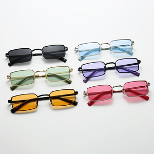 Wholesale Retro Sunglasses Customize OEM Men UV400Driving Unisex Vintage Fashion Custom Logo <b>Metal</b> <b>Frame</b> Colorful Lenses - Product Image 4