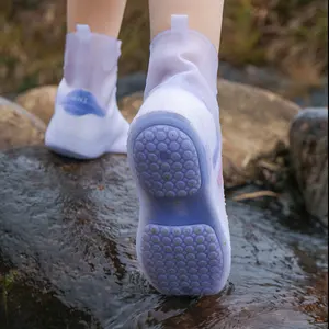 ユニセックスシリコンTPEレインブーツカバー滑り止め洗える保護防水靴カバー女性女性男性用