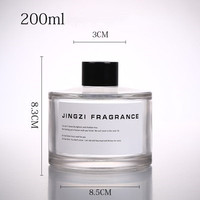Bouteille en verre cylindrique vide pour diffuseur à bâtonnets, 100ml 200ml, fond épais, noir et blanc, personnalisable avec logo, vente en gros, durable, estampage à chaud, pour la maison